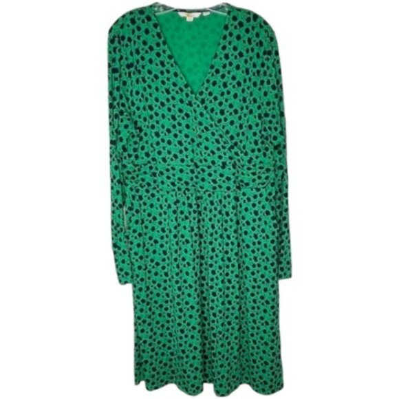 Boden Layla Jersey Floral Dress Pockets - Emerald Green/Navy - 8L - Picture 3 of 13